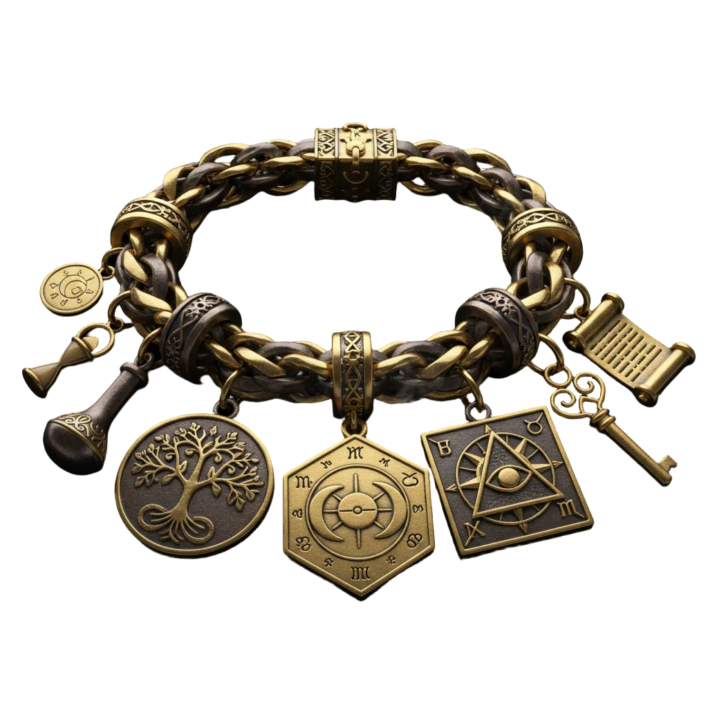 The Alchemist – Men's Mixed Metal Charm Bracelet by Rare Aura