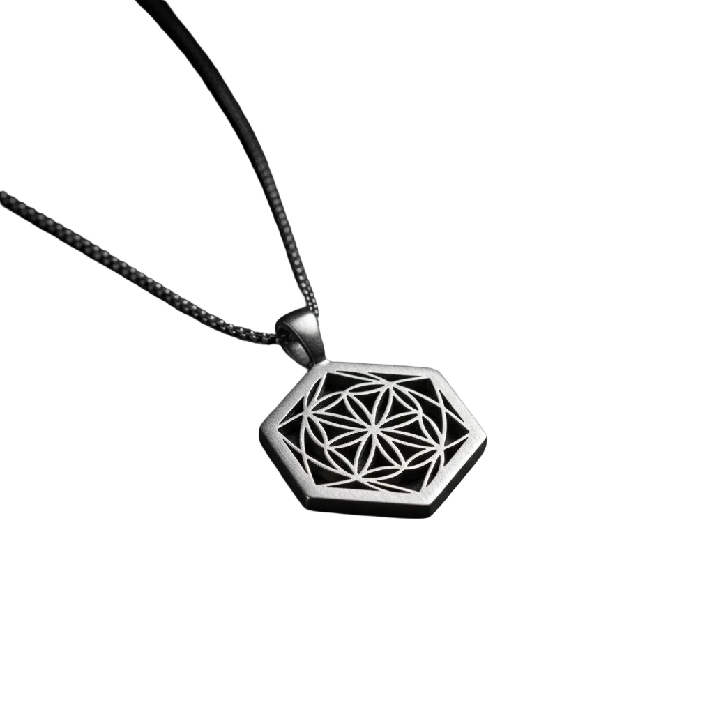 Logos – Men's Sacred Geometry Silver Pendant Necklace by Rare Aura